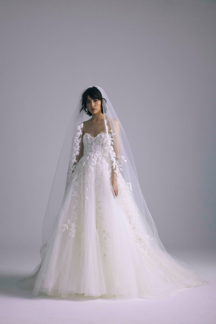 Delia, dress from Collection Bridal by Amsale, Fabric: embroidered-tulle