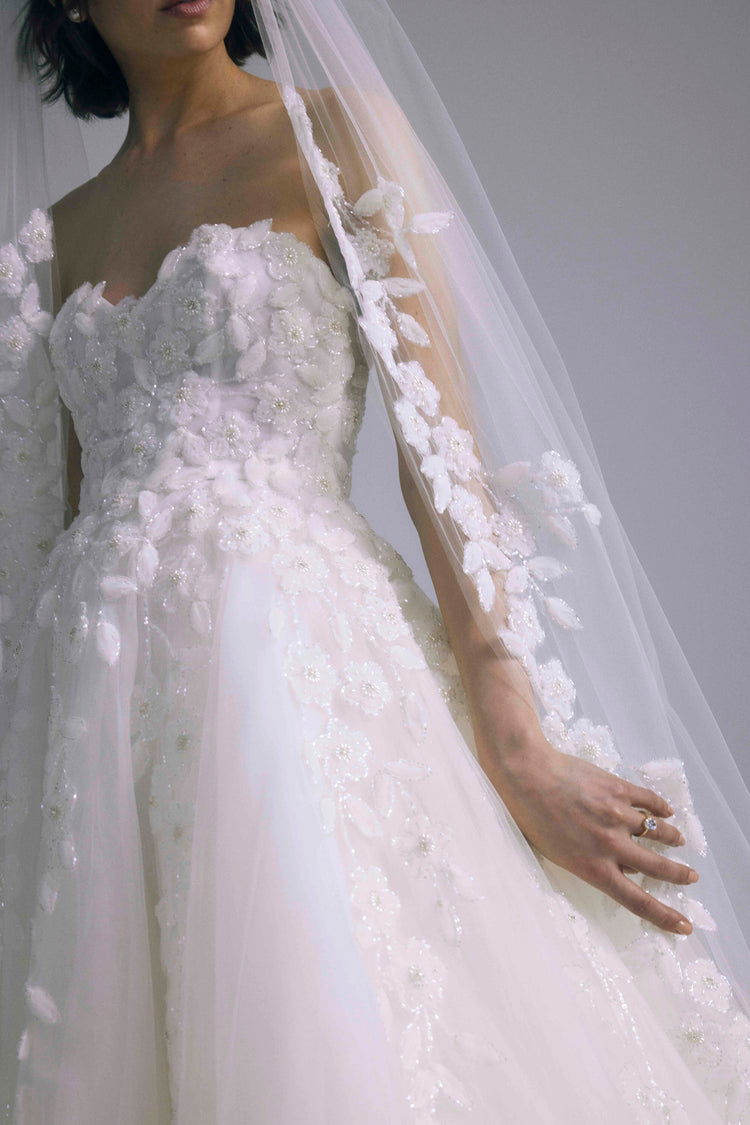 Delia, dress from Collection Bridal by Amsale, Fabric: embroidered-tulle