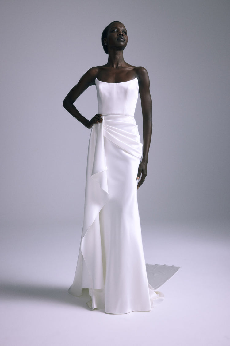 A873B - Silk-White, dress by color from Collection Accessories by Amsale