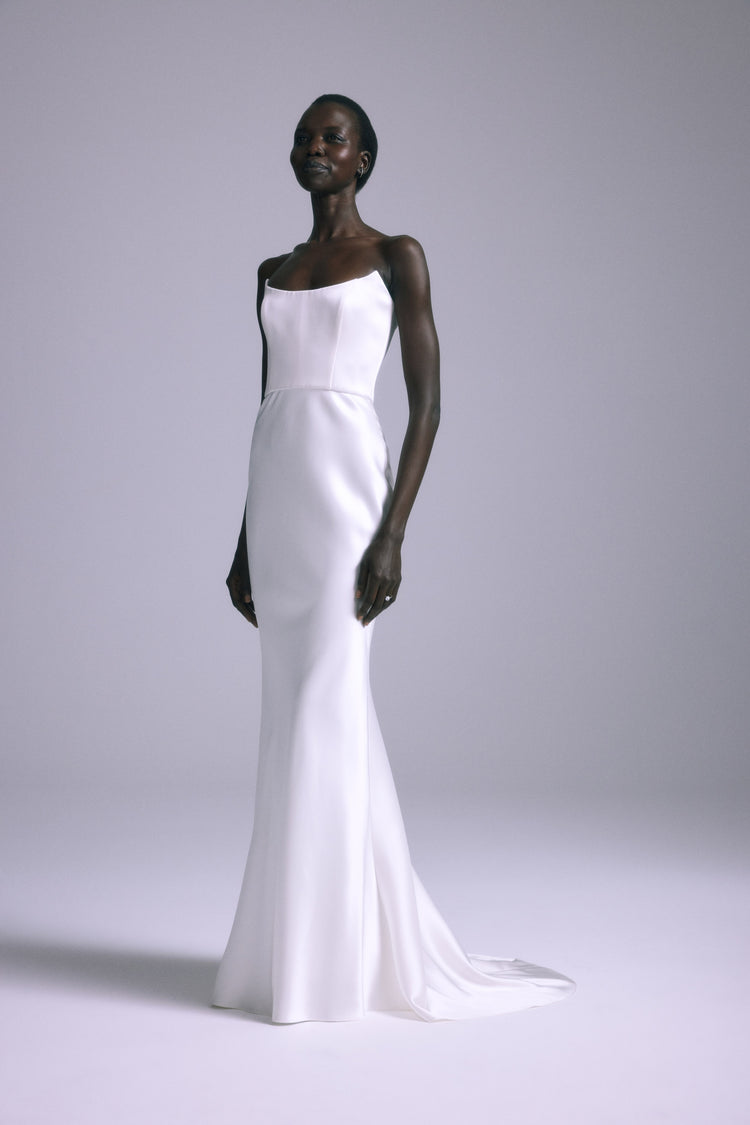 Haiku, dress from Collection Bridal by Amsale, Fabric: satin