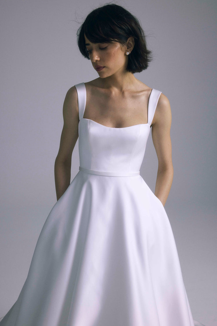 Helena, dress from Collection Bridal by Amsale, Fabric: italian-double-face-duchess-satin