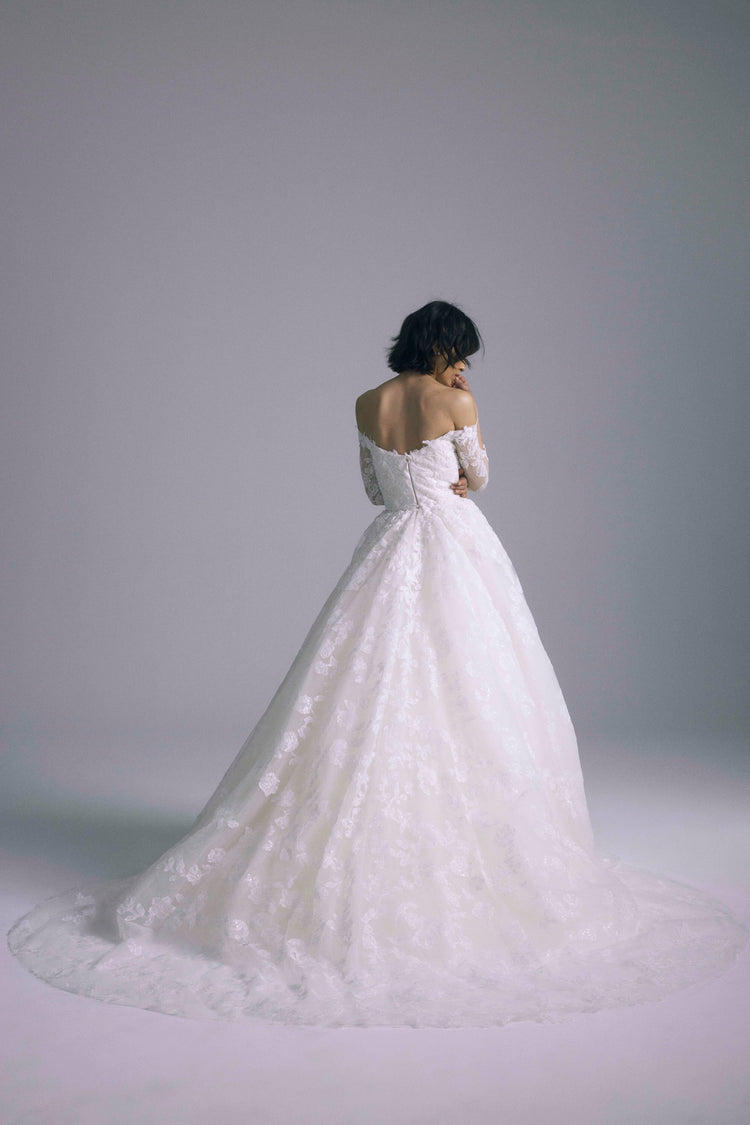 Milena, dress from Collection Bridal by Amsale, Fabric: embroidered-beaded-lace