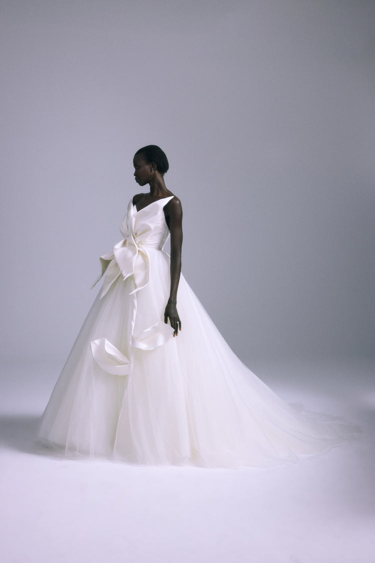 Orchid, dress from Collection Bridal by Amsale, Fabric: taffeta