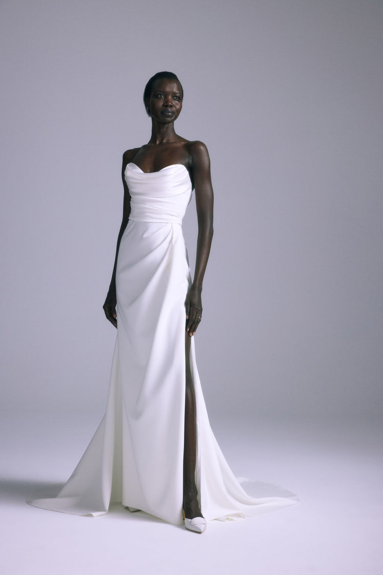 Orion, dress from Collection Bridal by Amsale, Fabric: crepe