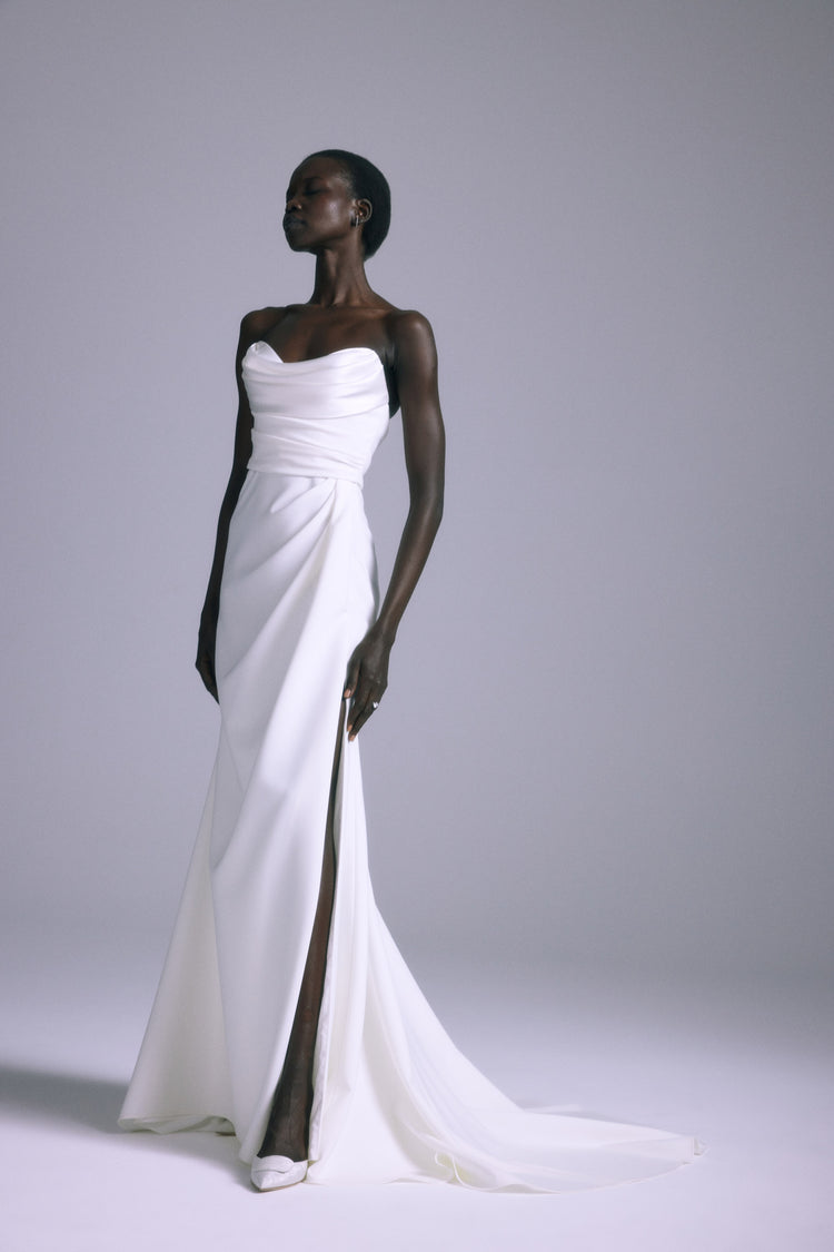 Orion, dress from Collection Bridal by Amsale, Fabric: crepe