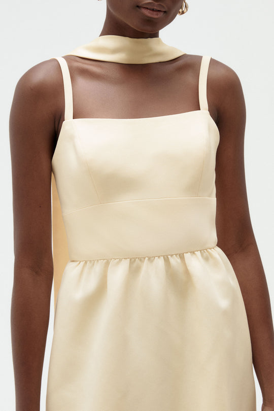 Fluid Satin Scarf, $50, dress from Collection Bridesmaids by Amsale