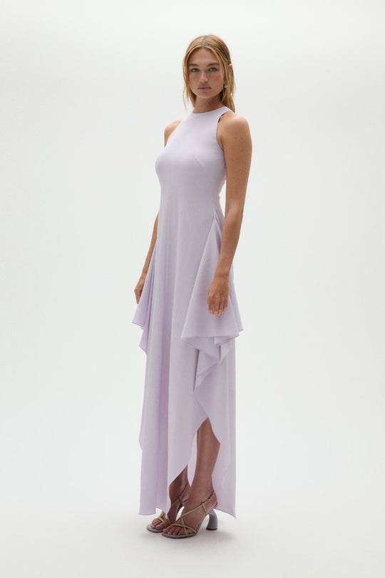 Pebble Crepe Halter Dress, $1,250, dress from Collection Evening by Amsale, Fabric: crepe