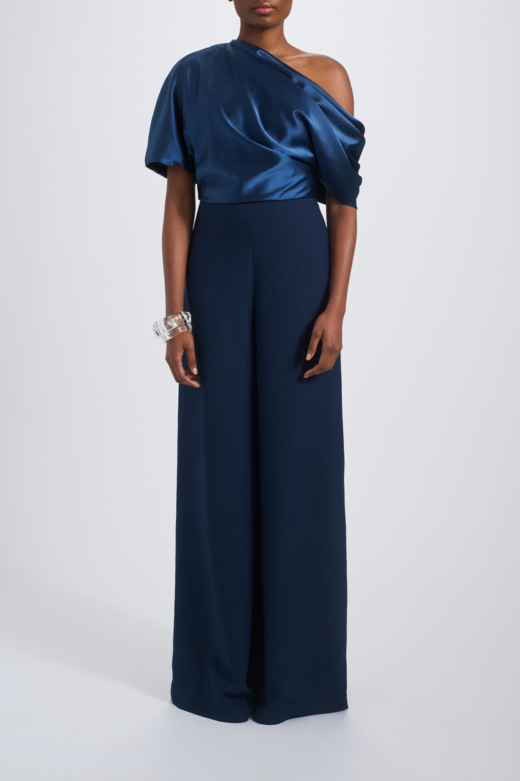 The Slouch Jumpsuit, dress from Collection Evening by Amsale, Fabric: fluid-satin