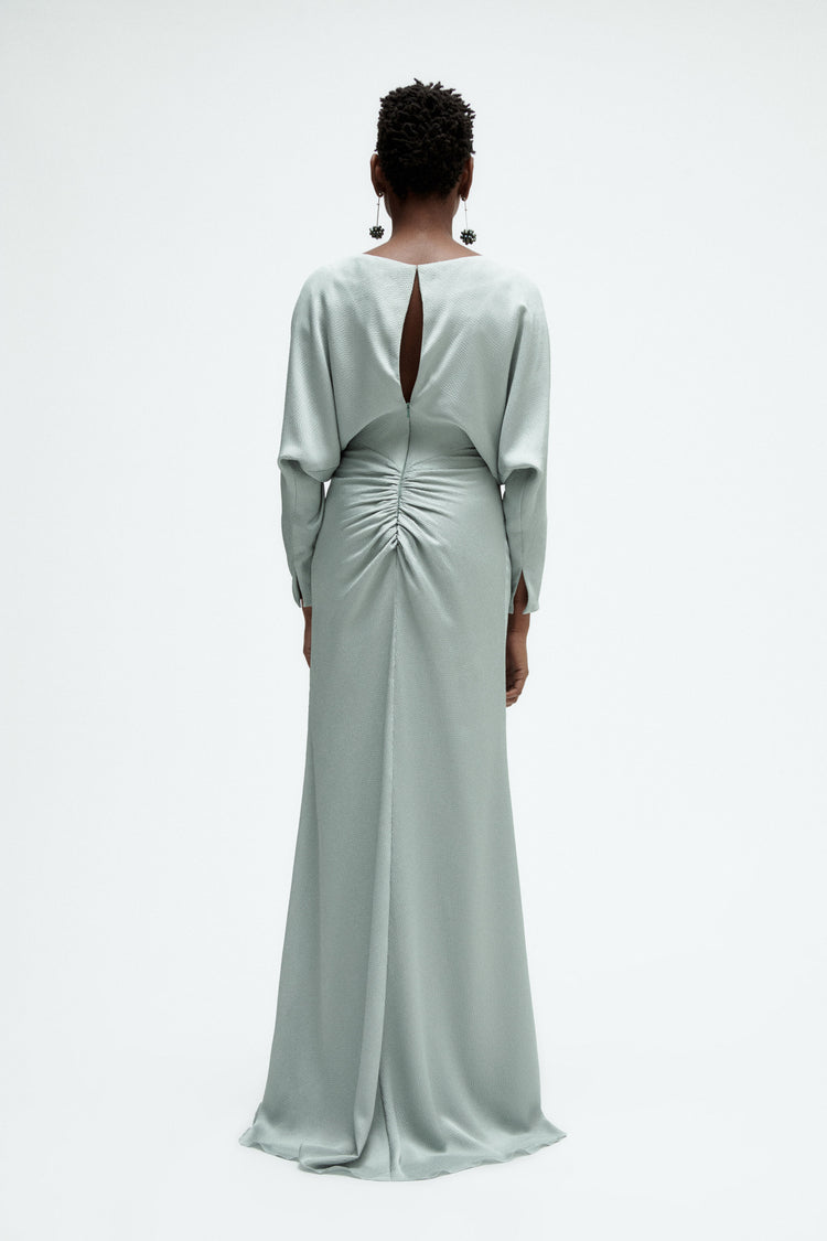Hammered Satin Dolman Sleeve Gown, dress from Collection Evening by Amsale, Fabric: hammered-satin