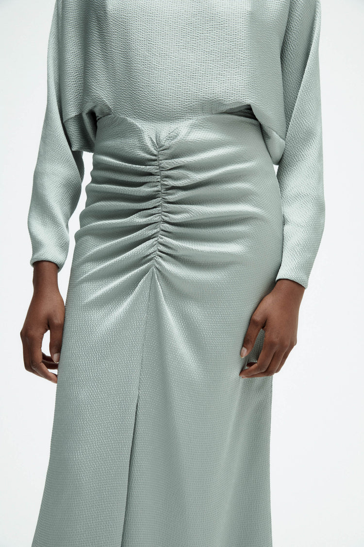 Hammered Satin Dolman Sleeve Gown, dress from Collection Evening by Amsale, Fabric: hammered-satin