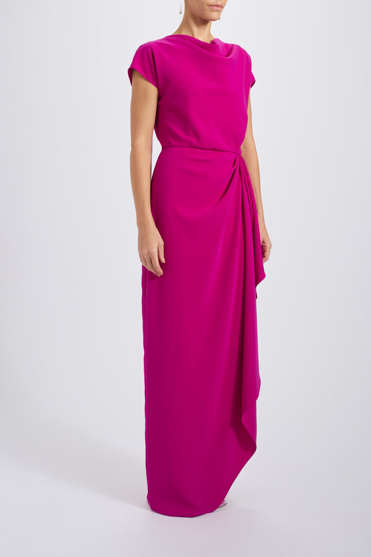 Draped Crepe Gown, dress from Collection Evening by Amsale, Fabric: technical-crepe