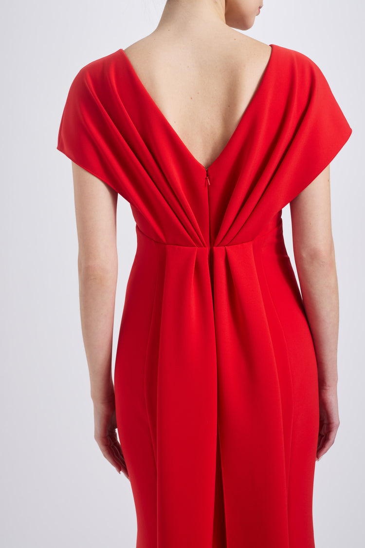 Italian Stretch Crepe  V-neck Gown, dress from Collection Evening by Amsale, Fabric: crepe