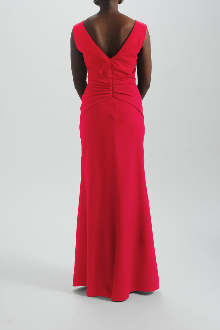 Image number 8: Twist Crepe Dress in Persimmon, back view