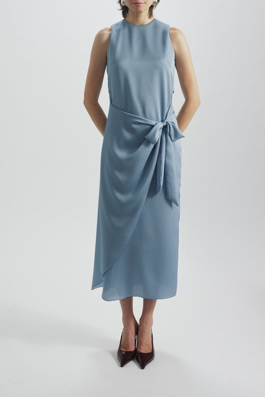 Draped Over Skirt Dress, $850, dress from Collection Evening by Amsale, Fabric: hammered-satin