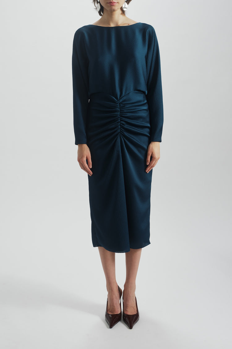 Dolman Sleeve Dress, dress from Collection Evening by Amsale, Fabric: hammered-satin