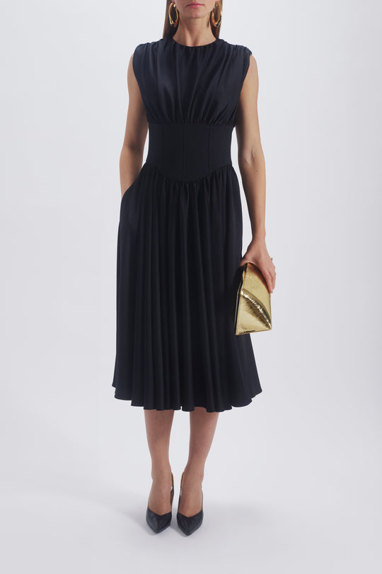 Drop Waist Corset Dress, $2,650, dress from Collection Evening by Amsale, Fabric: crepe