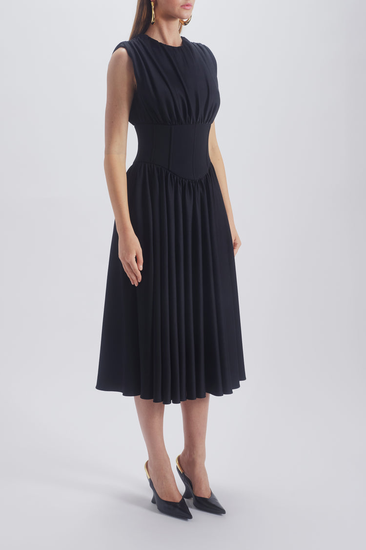 Drop Waist Corset Dress, dress from Collection Evening by Amsale, Fabric: crepe