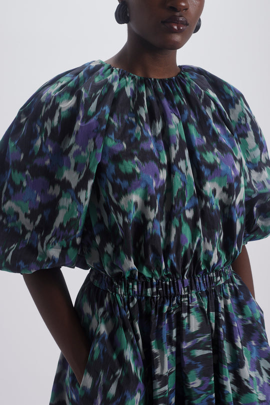 Ballon Sleeve Dress, $1,775, dress from Collection Evening by Amsale, Fabric: taffeta