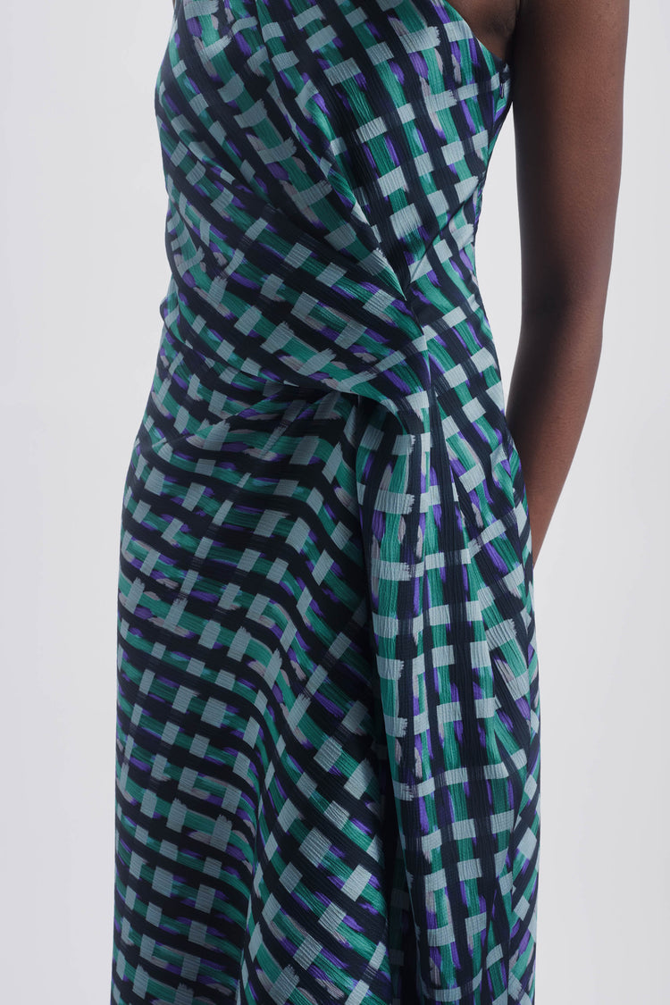 Printed One Shoulder Dress, dress from Collection Evening by Amsale, Fabric: hammered-satin