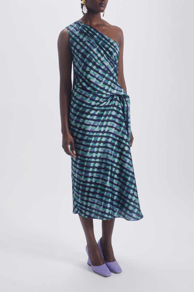 Product Printed One Shoulder Dress Image