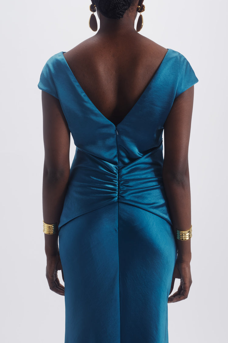 Cowl Twist Knot Dress, dress from Collection Evening by Amsale, Fabric: liquid-satin