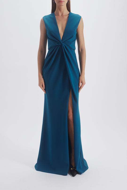 Twisted Drape Gown, $1,395, dress from Collection Evening by Amsale, Fabric: crepe