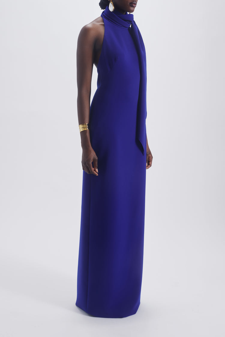 Halter Tie Sheath Gown, dress from Collection Evening by Amsale, Fabric: crepe