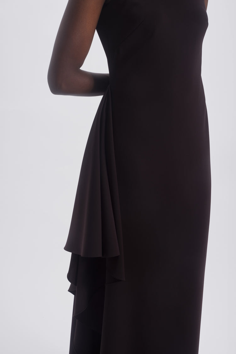 Jewel Neck Drape Dress, dress from Collection Evening by Amsale, Fabric: crepe