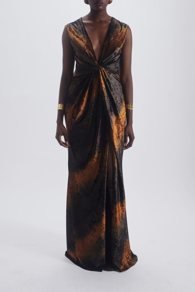 Product Ombré Velvet Twisted Gown Image
