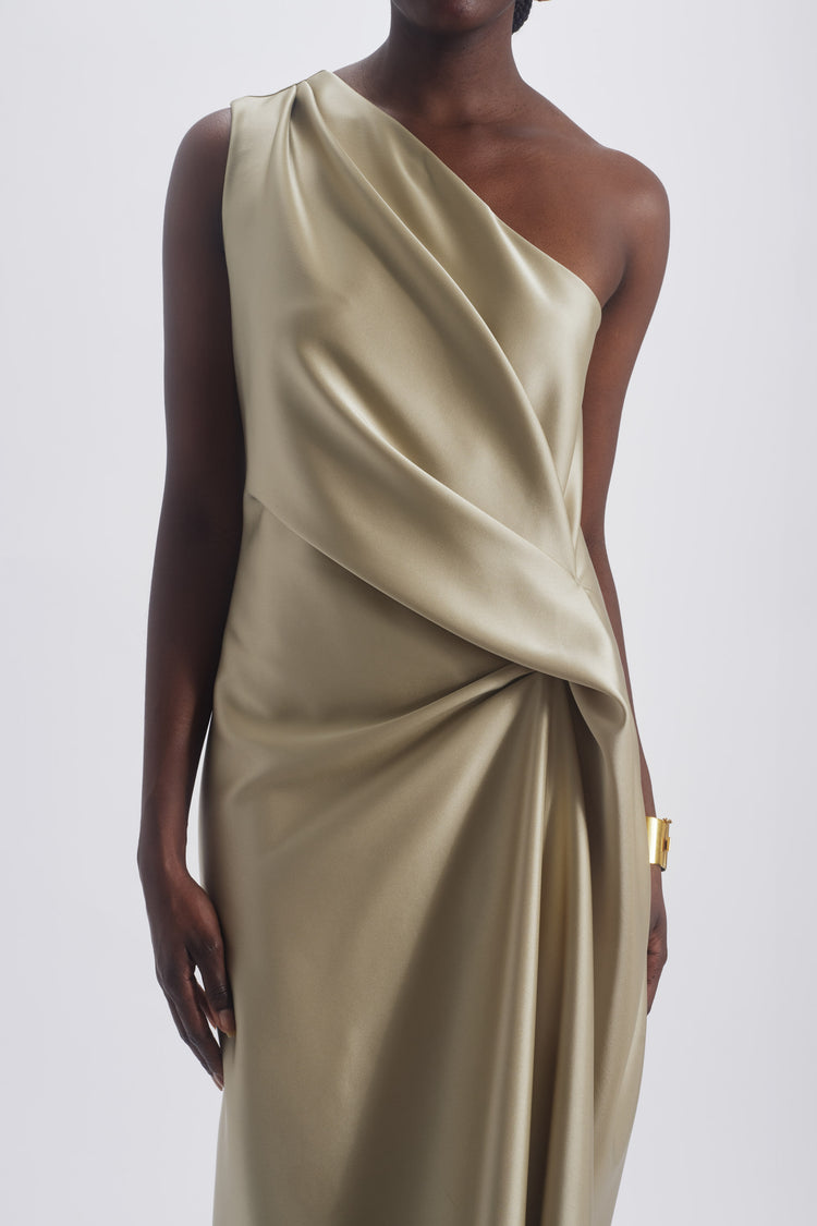 Asymmetric Drape Dress, dress from Collection Evening by Amsale, Fabric: duchess-satin
