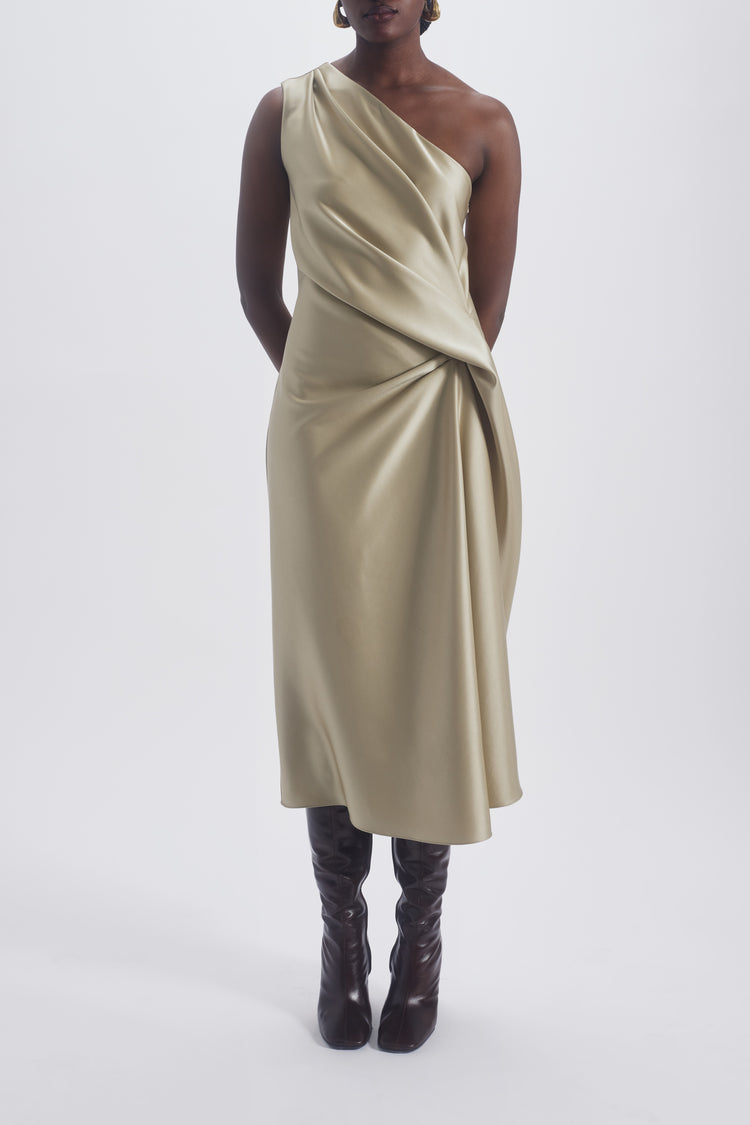 Asymmetric Drape Dress, dress from Collection Evening by Amsale, Fabric: duchess-satin