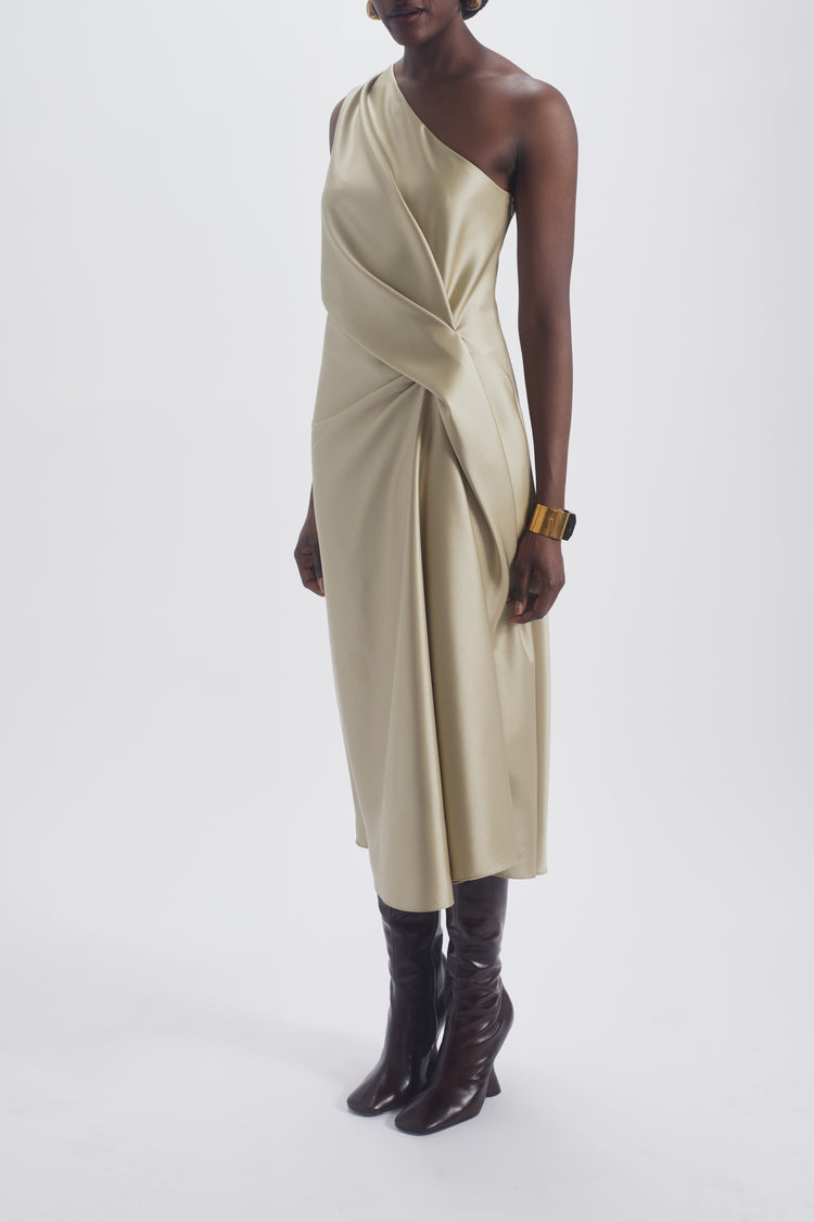 Asymmetric Drape Dress, dress from Collection Evening by Amsale, Fabric: duchess-satin