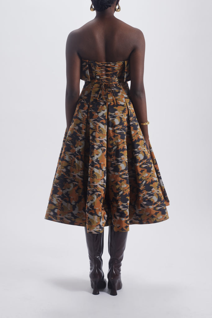 Product Printed Laced Back Dress Image