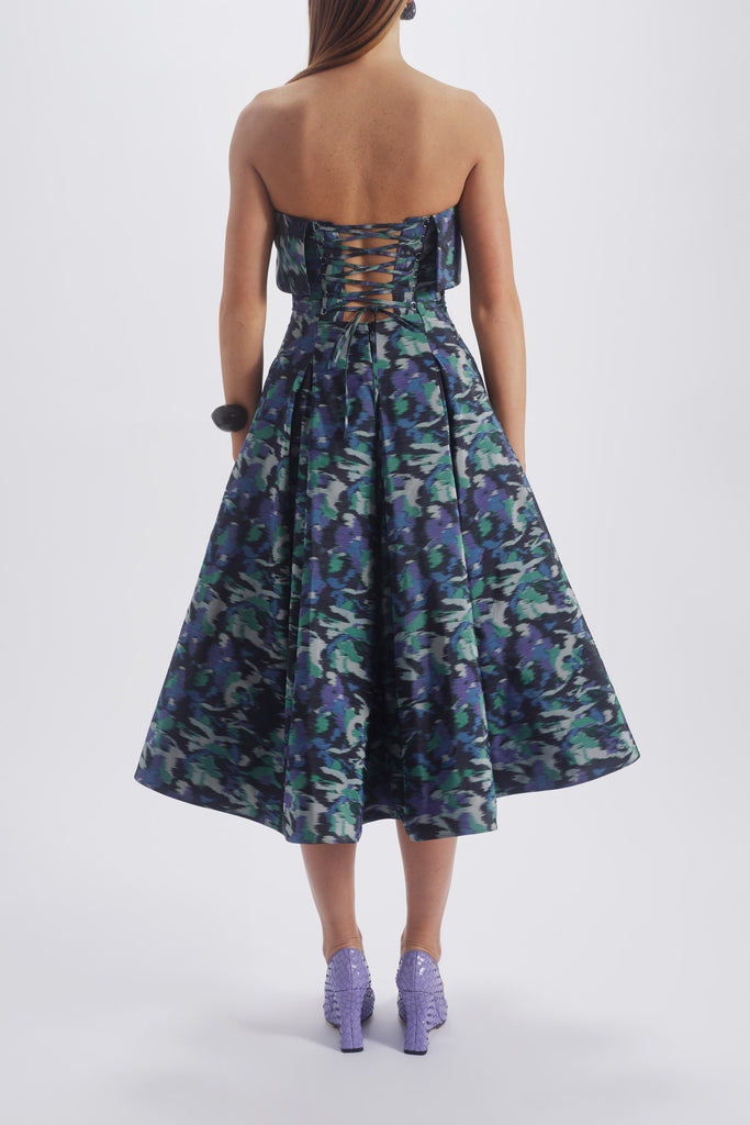 Product Printed Laced Back Dress Image