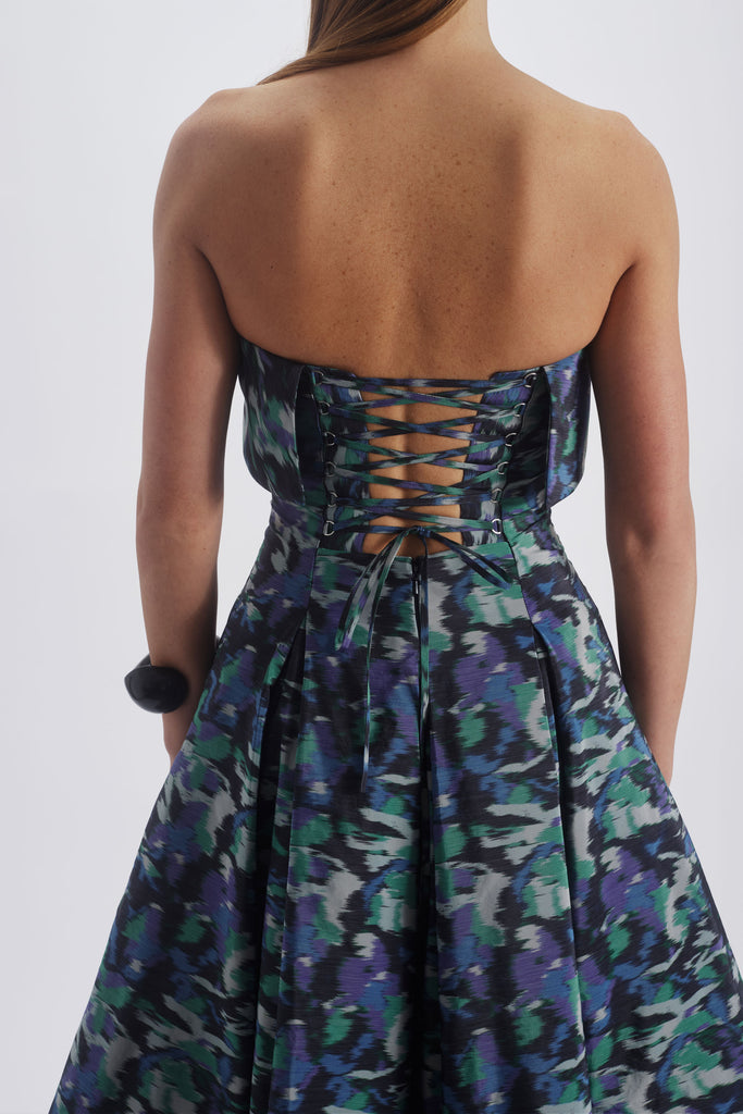 Product Printed Laced Back Dress Image