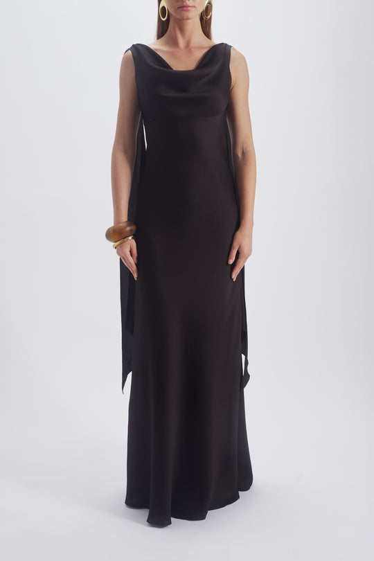 Bias Cut Streamer Dress, $975, dress from Collection Evening by Amsale, Fabric: hammered-satin