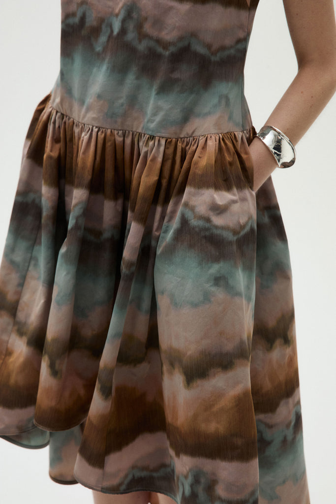 Product Printed Taffeta Trapeze Dress Image