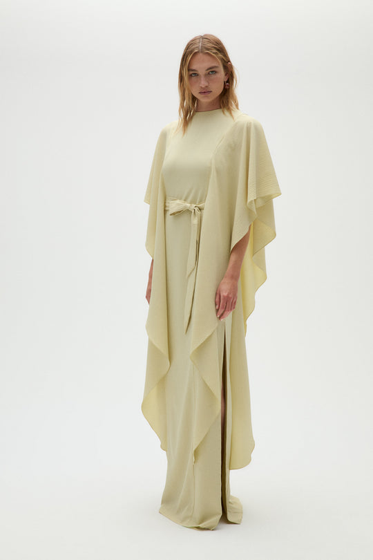 Pebble Crepe Kaftan, $1,250, dress from Collection Evening by Amsale, Fabric: crepe
