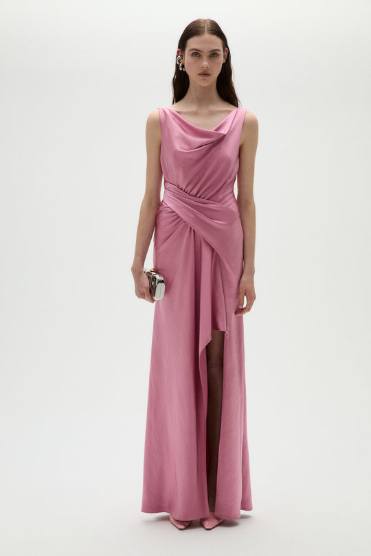 Satin Draped Gown