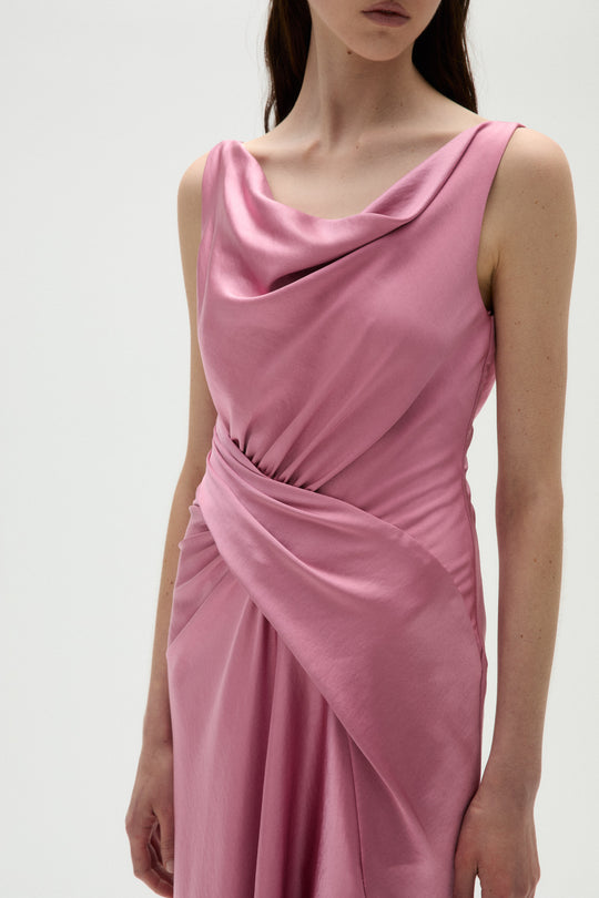 Satin Draped Gown, $1,150, dress from Collection Evening by Amsale, Fabric: liquid-satin
