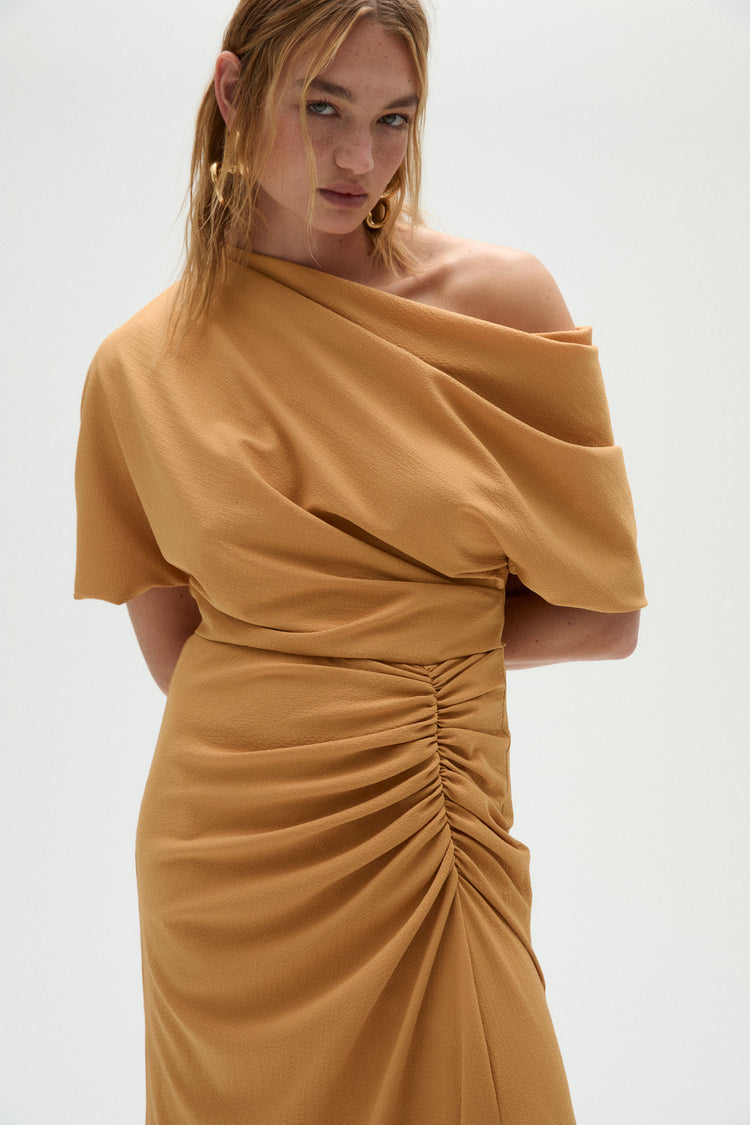 Pebble Crepe Slouch Dress, dress from Collection Evening by Amsale, Fabric: crepe