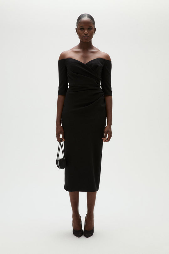 Stretch Crepe Cocktail Dress, $995, dress from Collection Evening by Amsale, Fabric: crepe