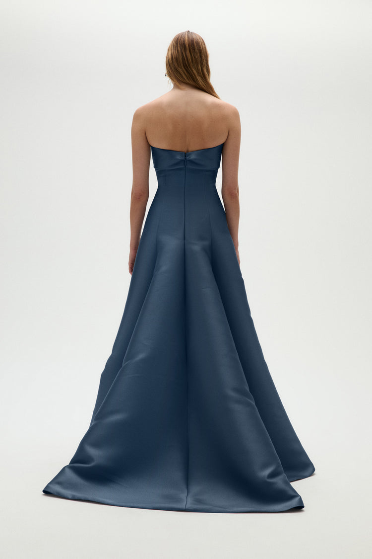 Image number 4: Bow Neck Strapless Gown, back view