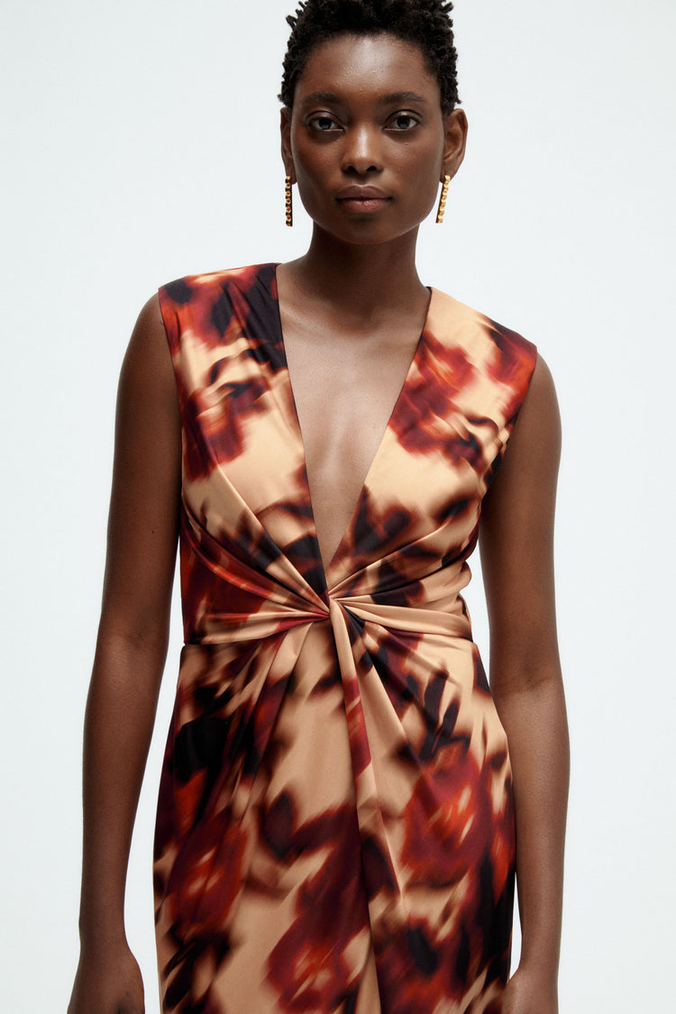Printed Twist Dress, dress from Collection Evening by Amsale, Fabric: crepe