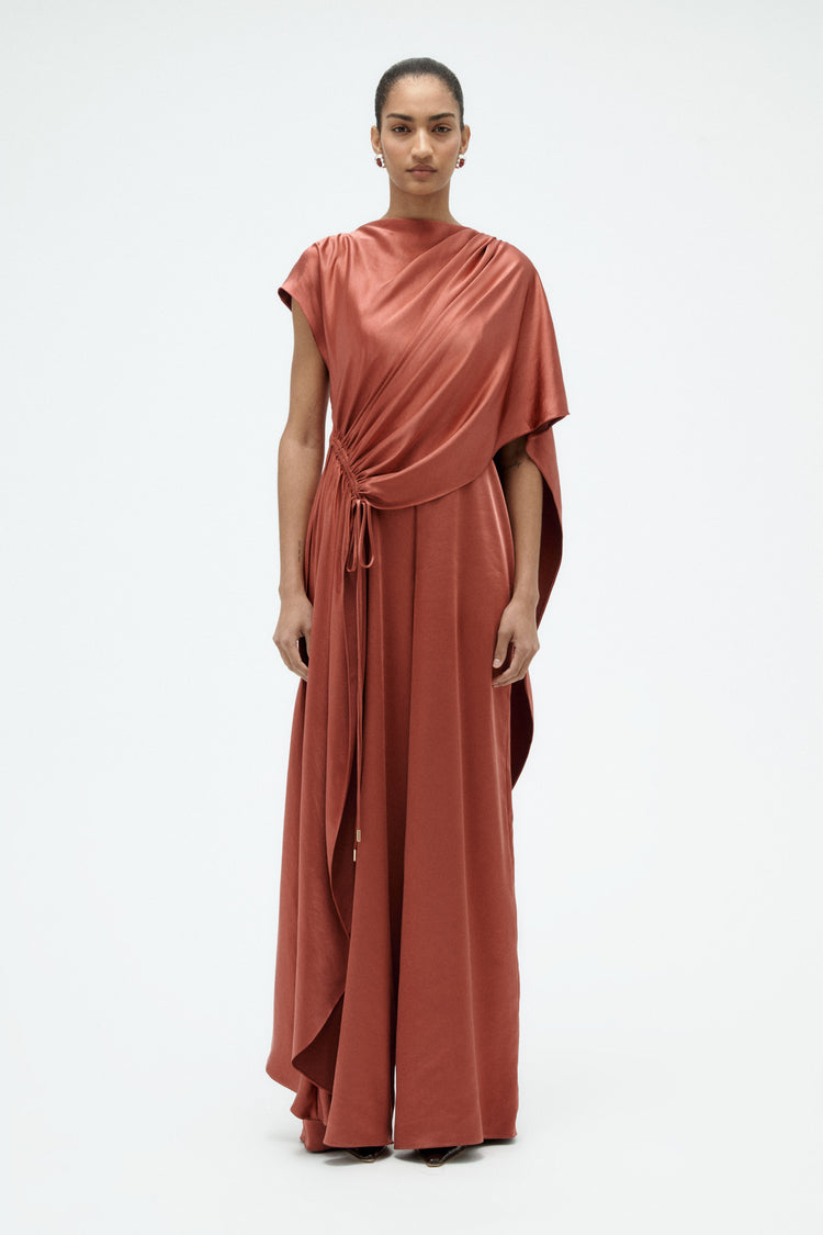 Cape Jumpsuit, dress from Collection Evening by Amsale, Fabric: liquid-satin