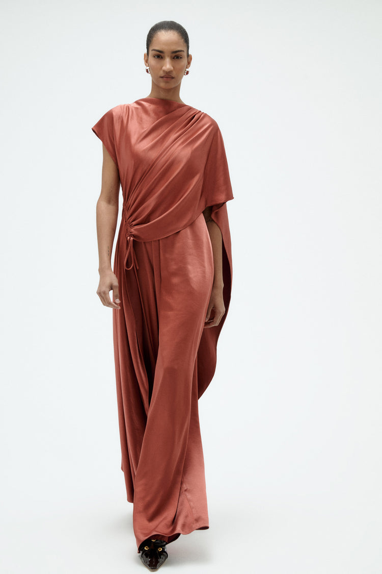 Cape Jumpsuit, dress from Collection Evening by Amsale, Fabric: liquid-satin