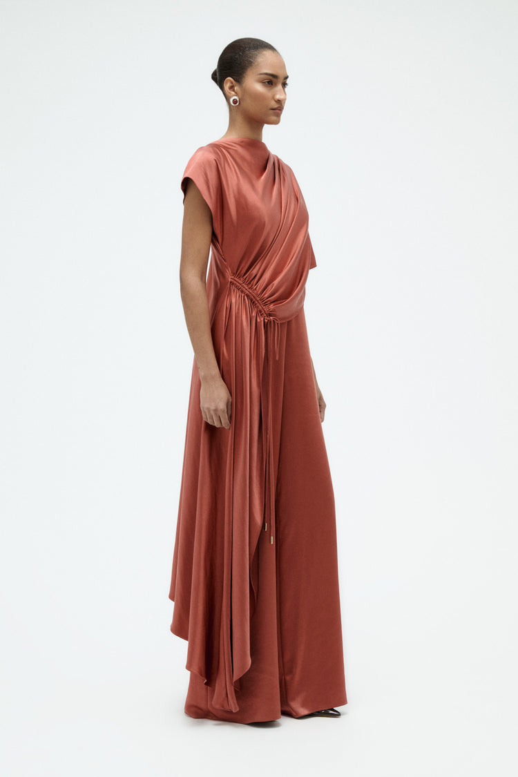Cape Jumpsuit, dress from Collection Evening by Amsale, Fabric: liquid-satin