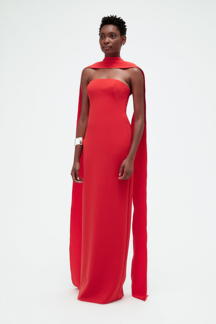 Italian Stretch Crepe Scarf, dress from Collection Evening by Amsale, Fabric: crepe