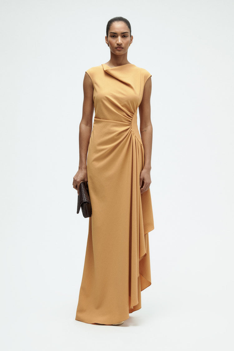 Textured Cowl Neck Gown, dress from Collection Evening by Amsale, Fabric: crepe