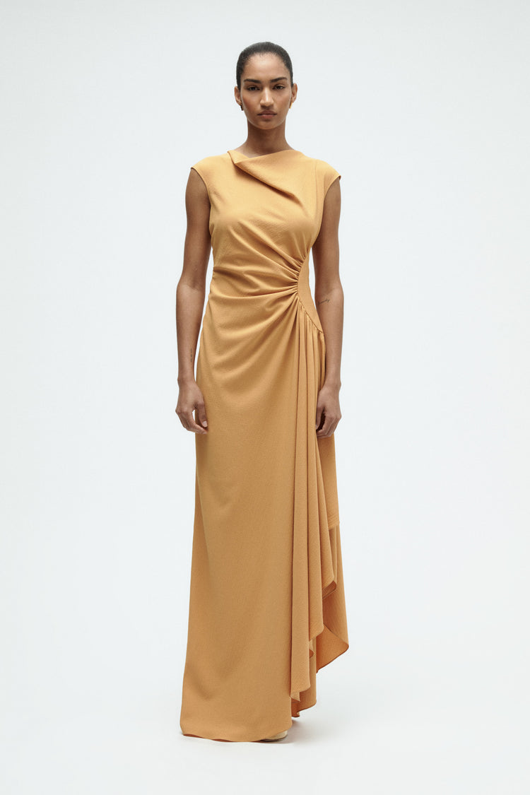 Textured Cowl Neck Gown, dress from Collection Evening by Amsale, Fabric: crepe